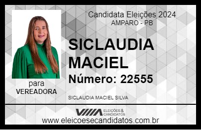 Candidato SICLAUDIA MACIEL 2024 - AMPARO - Eleições