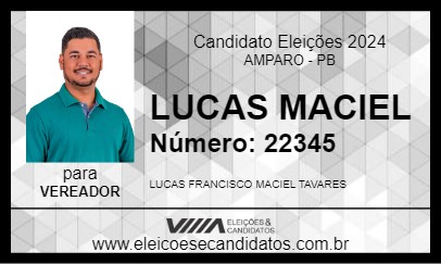 Candidato LUCAS MACIEL 2024 - AMPARO - Eleições