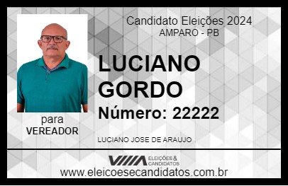 Candidato LUCIANO GORDO 2024 - AMPARO - Eleições