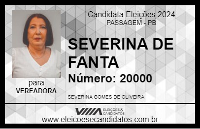 Candidato SEVERINA DE FANTA 2024 - PASSAGEM - Eleições