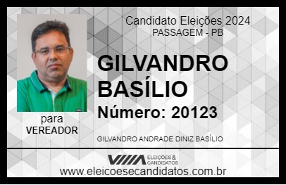 Candidato GILVANDRO BASÍLIO 2024 - PASSAGEM - Eleições