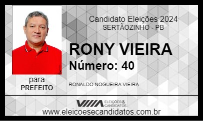 Candidato RONY VIEIRA 2024 - SERTÃOZINHO - Eleições