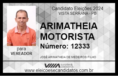 Candidato ARIMATHEIA MOTORISTA 2024 - VISTA SERRANA - Eleições