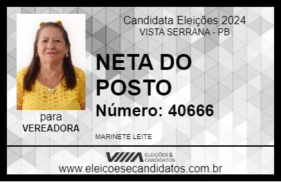 Candidato NETA DO POSTO 2024 - VISTA SERRANA - Eleições