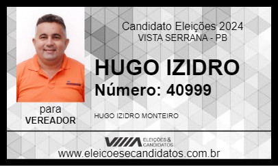 Candidato HUGO IZIDRO 2024 - VISTA SERRANA - Eleições