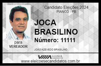 Candidato JOCA BRASILINO 2024 - PIANCÓ - Eleições