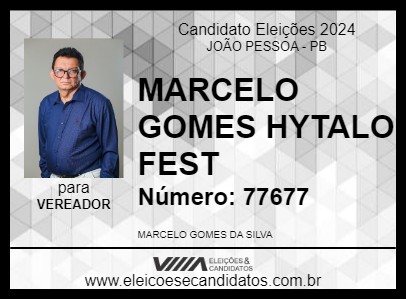 Candidato MARCELO GOMES HYTALO FEST 2024 - JOÃO PESSOA - Eleições