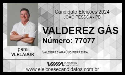 Candidato VALDEREZ GÁS 2024 - JOÃO PESSOA - Eleições