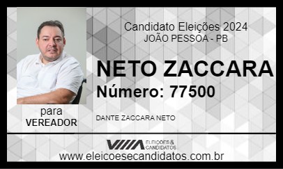 Candidato NETO ZACCARA 2024 - JOÃO PESSOA - Eleições