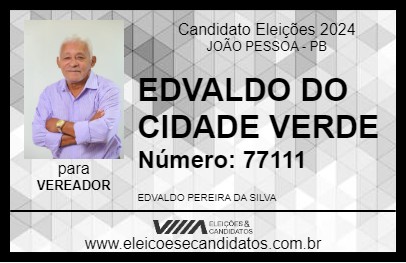 Candidato EDVALDO DO CIDADE VERDE 2024 - JOÃO PESSOA - Eleições