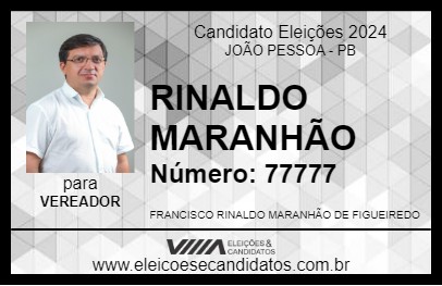 Candidato RINALDO MARANHÃO 2024 - JOÃO PESSOA - Eleições