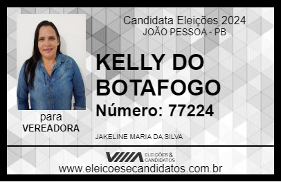 Candidato KELLY DO BOTAFOGO 2024 - JOÃO PESSOA - Eleições