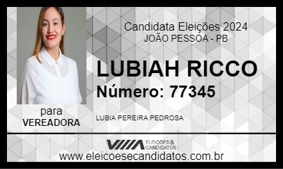 Candidato LUBIAH RICCO 2024 - JOÃO PESSOA - Eleições