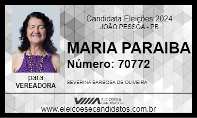 Candidato MARIA PARAIBA 2024 - JOÃO PESSOA - Eleições