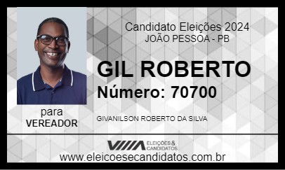 Candidato GIL ROBERTO 2024 - JOÃO PESSOA - Eleições