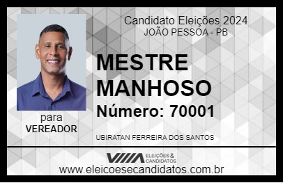 Candidato MESTRE MANHOSO 2024 - JOÃO PESSOA - Eleições