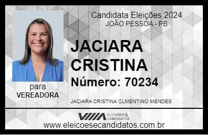 Candidato JACIARA CRISTINA 2024 - JOÃO PESSOA - Eleições