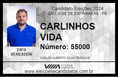 Candidato CARLINHOS VIDA 2024 - SÃO JOSÉ DE ESPINHARAS - Eleições