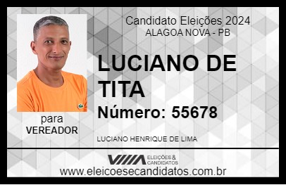 Candidato LUCIANO DE TITA 2024 - ALAGOA NOVA - Eleições