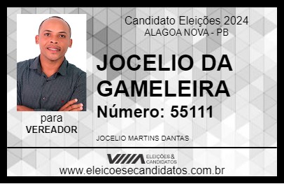 Candidato JOCELIO DA GAMELEIRA 2024 - ALAGOA NOVA - Eleições