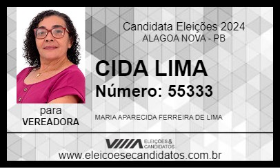 Candidato CIDA LIMA 2024 - ALAGOA NOVA - Eleições