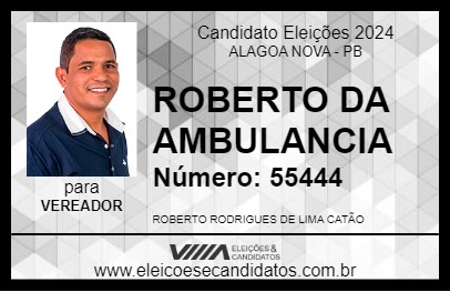 Candidato ROBERTO DA AMBULANCIA 2024 - ALAGOA NOVA - Eleições