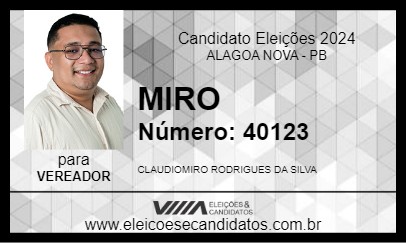 Candidato MIRO 2024 - ALAGOA NOVA - Eleições