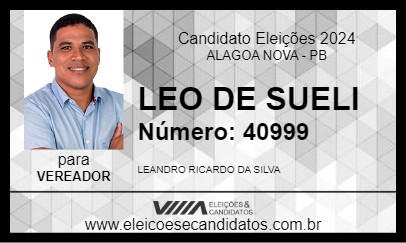 Candidato LEO DE SUELI 2024 - ALAGOA NOVA - Eleições