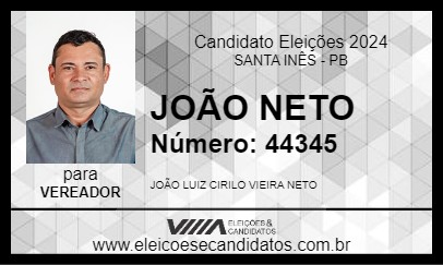 Candidato JOÃO NETO 2024 - SANTA INÊS - Eleições