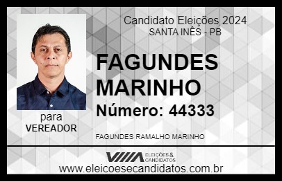 Candidato FAGUNDES MARINHO 2024 - SANTA INÊS - Eleições