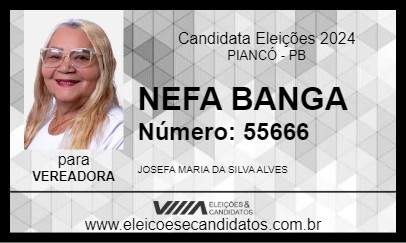 Candidato NEFA BANGA 2024 - PIANCÓ - Eleições