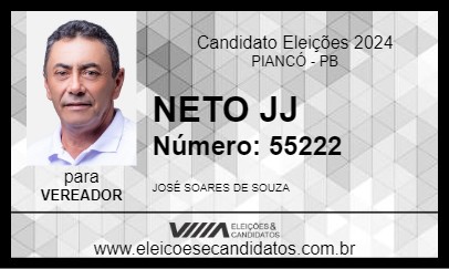 Candidato NETO JJ 2024 - PIANCÓ - Eleições