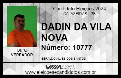 Candidato DADIN DA VILA NOVA 2024 - CAJAZEIRAS - Eleições