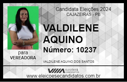 Candidato VALDILENE AQUINO 2024 - CAJAZEIRAS - Eleições