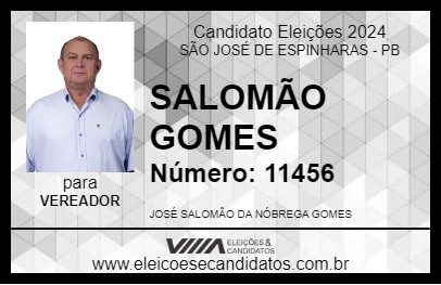 Candidato SALOMÃO GOMES 2024 - SÃO JOSÉ DE ESPINHARAS - Eleições