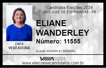 Candidato ELIANE WANDERLEY 2024 - SÃO JOSÉ DE ESPINHARAS - Eleições