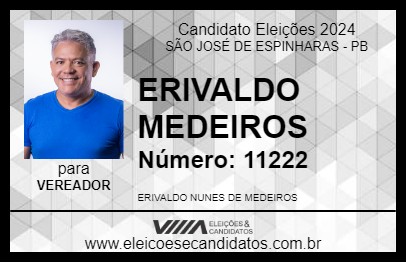 Candidato ERIVALDO MEDEIROS 2024 - SÃO JOSÉ DE ESPINHARAS - Eleições