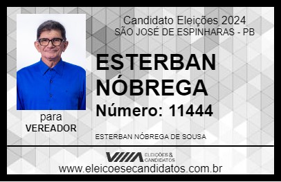 Candidato ESTERBAN NÓBREGA 2024 - SÃO JOSÉ DE ESPINHARAS - Eleições