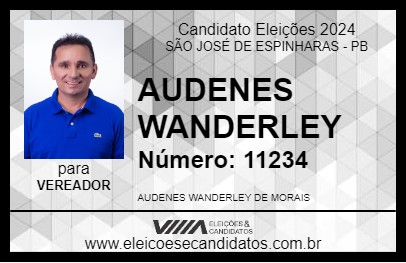 Candidato AUDENES WANDERLEY 2024 - SÃO JOSÉ DE ESPINHARAS - Eleições