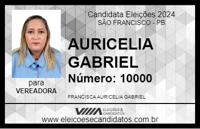 Candidato AURICELIA GABRIEL 2024 - SÃO FRANCISCO - Eleições