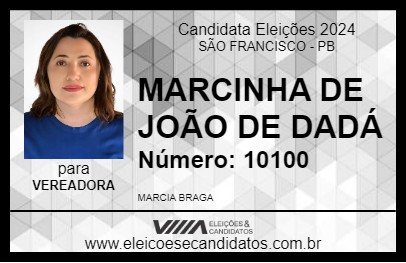 Candidato MARCINHA DE JOÃO DE DADÁ 2024 - SÃO FRANCISCO - Eleições