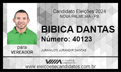 Candidato BIBICA DANTAS 2024 - NOVA PALMEIRA - Eleições