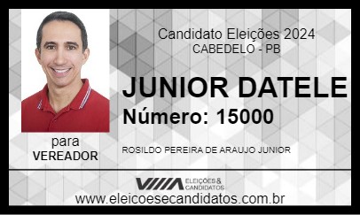 Candidato JUNIOR DATELE 2024 - CABEDELO - Eleições