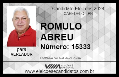 Candidato ROMULO ABREU 2024 - CABEDELO - Eleições