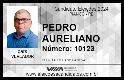 Candidato PEDRO AURELIANO 2024 - PIANCÓ - Eleições