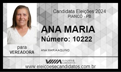 Candidato ANA MARIA 2024 - PIANCÓ - Eleições