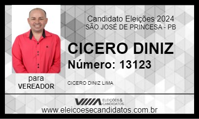 Candidato CICERO DINIZ 2024 - SÃO JOSÉ DE PRINCESA - Eleições