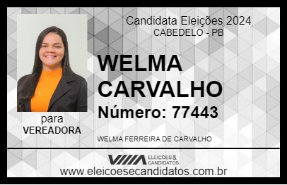 Candidato WELMA CARVALHO 2024 - CABEDELO - Eleições