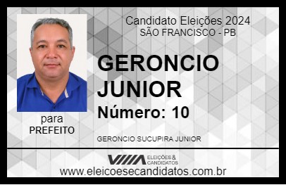 Candidato GERONCIO JUNIOR 2024 - SÃO FRANCISCO - Eleições