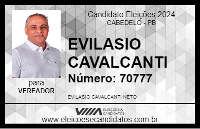 Candidato EVILASIO CAVALCANTI 2024 - CABEDELO - Eleições